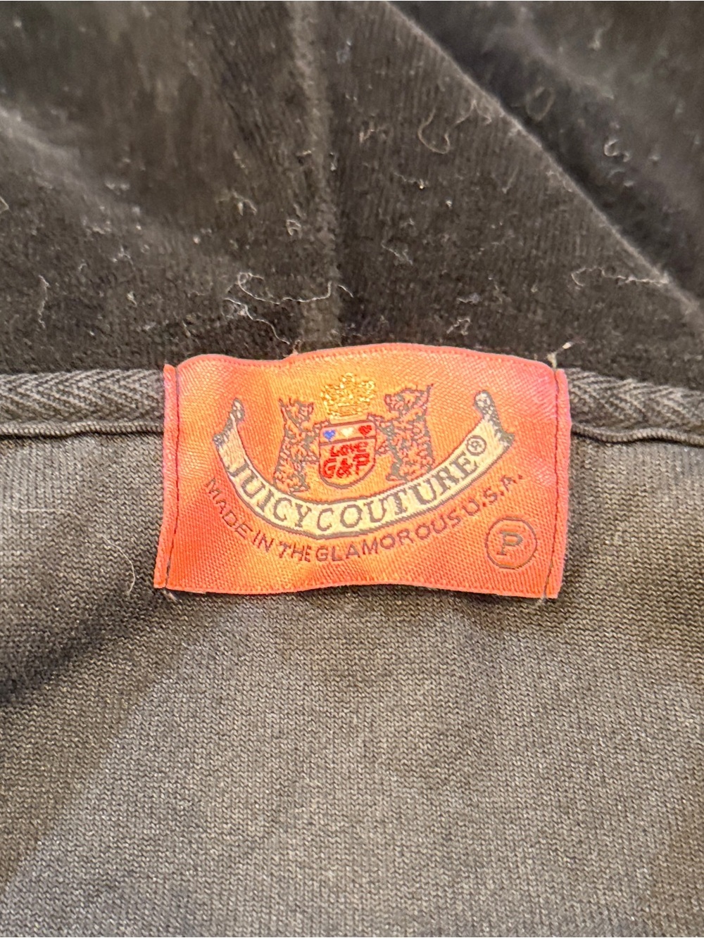 Juicy Couture Black Velour Hoodie with Love & Luxury Back Graphic - Picture 3 of 3